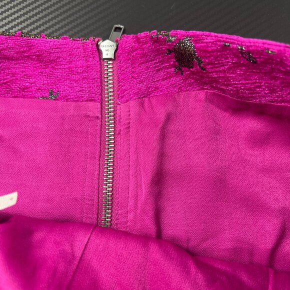 Free People Womens Movin On Embroidered Metallic Mini Skirt Fuchsia Size 4 - Picture 4 of 10